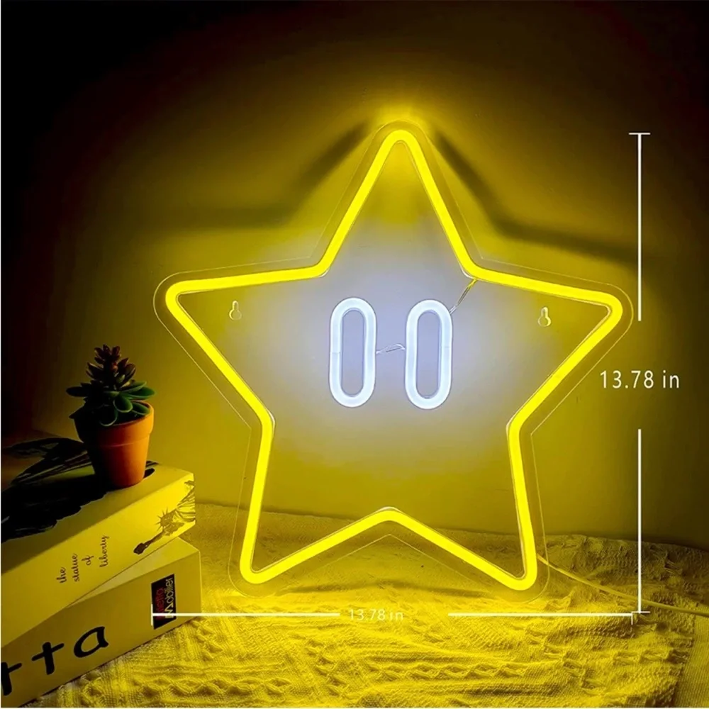 Mario Kart Star NintendoCartoon Video Game Neon Light LED Man Cave Kid/Teen Room